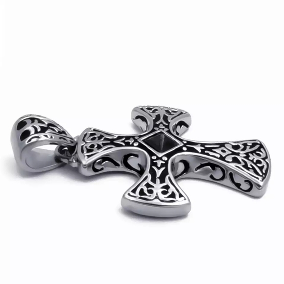 Retro Black Natural Stones Cross - Picture 7 of 7